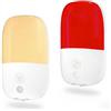 TobeBright Luce Rossa Notturna Neonato 670nm & 2500K Ambra, Luce per Dormire con Sensore Crepuscolare, Luce Notturna da Presa Dimmabile Auto On/Off per Bambini, Camera, Bagno, 2 Pezzi