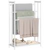 HOOBRO Portasciugamani da Terra, Portasalviette Bagno a 3 Livelli con Ripiani a Scala, Base in Rete con Piedini Regolabili, Scaffale Multiuso per Bagno e Casa, Bianco EWT09LB01