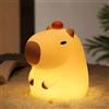 HTGWCG Capybara - Luce notturna per bambini, 7 colori, animale, in morbido silicone, lampada a LED, decorazione per camera da letto, comodino, portatile, ricaricabile, luce notturna, per bambini e