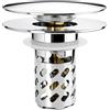 REZZI Tappo Lavandino Bagno Universale Pop up Piletta Lavabo Bagno Valvola Piletta Click Clack con Filtro in Rame Puro in metallo per Il Foro di drenaggio di 26~46mm (Coperchio Grande 60mm)