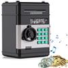 VEGOATY Bancomat, salvadanaio elettronico con password, scatola di salvataggio digitale, con carta di debito, salvataggio bancario, risparmio di denaro con password Code Lock & Auto Money Scroll (nero)