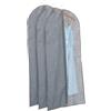 Relaxdays Set da 3 Borse Porta Abiti, Custodia per Vestiti con Cerniera, 135 x 58 cm, per Indumenti, Grigio Trasparente