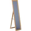 Relaxdays Specchio 155 x 37 cm, 2in1 da appoggio & da Parete, Cornice in bambù, corridoio