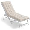 Relaxdays Cuscino per panchina Imbottito Trapuntato con Laccetti 160x50 cm Beige per Esterni