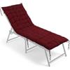 Relaxdays Cuscino panchina Imbottito Trapuntato con Laccetti 190x70 cm Rosso