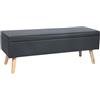 Relaxdays Panca Relaxdays, con Contenitore, Imbottita, Ecopelle, Legno, HLP: 40 x 110 x 40 cm, Panca per Ingresso, Nera