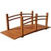 Relaxdays Ponte da Giardino, con ringhiera, Legno di Abete, per laghetto, AxLxP: 55x150x67 cm, 150 kg, Arancione