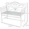 Easycomfort Panchina da Esterno a 2 Posti , Panchina Biposto da Giardino Stile Romantico Ferro 113.5 x 50 x 96cm Bianco