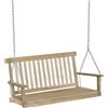 Easycomfort Dondolo per Esterno Sospeso per 2 Persone in Legno e Catene in Metallo, Colore Naturale 119x65x61cm