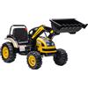 Easycomfort Escavatore Cavalcabile per Bambini 3-5 Anni, Ruspa Giocattolo a Batteria 6V con Suoni e Luci, Velocità 1.5-2.5 km/h, 132cmx62cmx65cm, Giallo