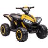 Easycomfort Quad Elettrico per Bambini 12V, 2 Velocità, Ruote Larghe con Sospensioni e Fari LED, Età 3-5 Anni, Giallo