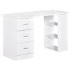 Easycomfort Scrivania Porta PC con 3 Cassetti e 3 Ripiani, Scrivania per Camera e Ufficio in Legno 120x49x72cm Bianco