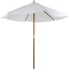 Easycomfort Ombrellone da Giardino 2.5x2.3 m a 6 Stecche, in Legno e Poliestere, Bianco Crema