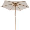 Easycomfort Ombrellone da Giardino 2.5x2.3 m a 6 Stecche in Legno Laccato e Poliestere, Beige