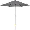EasyComfort Ombrellone da Giardino 2x2 m a 6 Stecche con Presa d'Aria, in Alluminio, Metallo e Poliestere Grigio Scuro