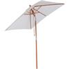 Easycomfort Ombrellone da Giardino Inclinabile 2x1.5m a 6 Stecche con Palo in Legno di Abete e Corda, Beige