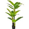 Easycomfort Banano Pianta in Vaso da 150cm, Albero di Banano Artificiale per Interno ed Esterno