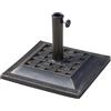 Easycomfort Basamento per Ombrellone da Giardino in Resina e Acciaio in Stile Vintage, 44x44x32cm, Nero e Bronzo