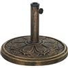 EasyComfort Base per Ombrellone da 12 kg con Manovella Integrata, in Resina, Metallo e Cemento, Ø46x33 cm, Bronzo
