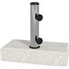 EasyComfort Base per Ombrellone da Giardino 25kg per Pali da Ø32mm, Ø38mm e Ø48mm, in Granito e Acciaio Inox, 45x22.5x40 cm, Grigia