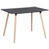 H.J WeDoo Tavolo da Pranzo Design Moderno Rettangolare MDF Gamba quadrata in faggio 110 x 70 x 73 cm Nero