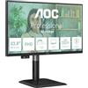 AOC Monitor 24P4U da 24 pollici FHD, 120 Hz, IPS, GtG 4 ms, sincronizzazione adattiva, modalità HDR, regolazione dell'altezza, altoparlante, (1920 x 1080, HDMI 1x 1.4, DP 1x 1.2 Hub USB) Nero