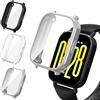 iVoler 3 Pezzi Cover con Pellicola Protettiva per Xiaomi Redmi Watch 5 Active (Non per Redmi Watch 5), Copertura Completa Custodia Anti-Graffio Sottile Morbida TPU Case, Trasparente + Nero + Argento