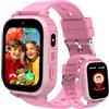 ELEJAFE 4G Smartwatch Bambini con GPS e Videochiamate, Orologio Telefono Bambino con Chiamate, Chat Vocale, SOS, Modalità Scuola, IP68, Contapassi, Sveglia, Fotocamera, Regalo per Ragazza e Ragazzo, Rosa