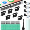 AXFEE 21 Pezzi Kit Tappi Antipolvere, per Tipo C Porta, Porta di Ricarica Spina Antipolvere, Adesivo a Rete Antipolvere, per Phone 17/16/15 PRO/PRO Max Google Samsung Galaxy OnePlus Xiaomi Redmi