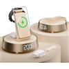 COLSUR 6 in 1 Caricatore Wireless per i-Phone e Sam-sung, Altoparlante Bluetooth con Radiosveglia, Stazione Ricarica per A pple Watch Wireless Charger con Luce Noctturna Regalo Uomo