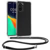 kwmobile Custodia Compatibile con Xiaomi Mi 11i / Poco F3 Cover - Back Case in Silicone TPU - Protezione Smartphone con Cordino - nero/trasparente