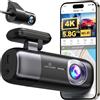 REDTIGER Dash Cam Auto 4K + 1080P, Anteriore e Posteriore, Dashcam Auto con WiFi e GPS, Registrazione in Loop, Modalità Parcheggio, Controllo APP,Supporto Massimo 256 GB(F9)