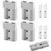 SopwMap 4 Pezzi Connettore Batteria 50A 600V, Connettori per Batteria, Adatto per Auto, Rimorchio e Verricello, Inclusi Connettori e 8 Pin Terminali, Compatibile con Cavi da 6-10 AWG