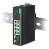 LINOVISION Switch PoE Industriale Full Gigabit a 8 Porte, Ingresso DC12~57V, 24V/12V per Sistemi Solari o UPS per Camper (RV), 2 Porte High PoE+ per Grandi Telecamere PTZ o AP Wireless Conforme NDAA