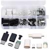 Harrisen Set di 20 connettori USB 3.1 tipo C a 24 pin, cavo dati di saldatura, interfaccia PCB Board supporto modulo presa adattatore per saldare fili e cavi (10 set nero + 10 set bianco)