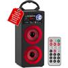 McGrey BS-20 Beachside altoparlante Bluetooth portatile con batteria sostituibile: radio FM (30 preset), MP3 da USB/SD, ingresso AUX, telecomando — Rosso