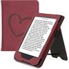 kwmobile Custodia eReader Compatibile con Kobo Clara HD Cover - Cover eBook Pelle PU con Stand Cinturino Porta Carte Cuore