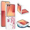 duomigesz Galaxy Z Flip 7 Custodia per Samsung Galaxy Z Flip 7 Custodia 5G Ultra Sottile Trasparente Silicone Motivo Fiori Custodia Custodia Custodia Protettiva Colorato Pattern Clear Antiurto Cover per Samsung