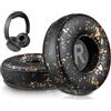 SOULWIT Cuscinetti di ricambio per Anker Soundcore H30i cuffie On-Ear wireless, cuscinetti per le orecchie con schiuma antirumore-Pelle Proteica Oro Nero