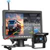 Hikity 12-36V 1080P Telecamera Retromarcia Wireless Monitor da 7 Telecamera Posteriore Impermeabile IP68 Avviso di Angolo Cieco Posteriore Visione Notturna Telecamera per Roulotte Camion Camper Bus