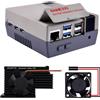 GeeekPi Retro Gaming Game5Pi Case per Raspberry Pi 5, ABS Case con Armor Lite V5 Dissipatore di Calore Ventola, Compatibile con 1GB/2GB/4GB/8GB
