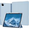 KVTVOU Custodia per iPad Pro 13 pollici 2025 M5 / 2024 M4, in pelle Smart Trifold supporto supporto antiurto custodia con porta portapenne, supporta la ricarica del pencil, Auto Sleep/Wake, azzurro