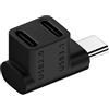 Hsupez Tipo C uno a due adattatori multifunzione, doppio adattatore USB C, connettore USB 3.1 + presa USB 3.1 + 1 presa USB 2.0, 100 W, 10 Gbps, 4 K a 60 Hz, funzione OTG, per interfaccia di espansione