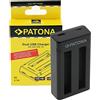 PATONA Caricabatteria Doppio Micro USB/USB-C Input (5V / 2,1A) per IS360X2B Batteria Caricatore Compatibile con Insta360 One X2 Insta 360 Action Cam