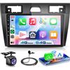 VECHTEL 4G+64G Autoradio Android 15 per Ford Fiesta Mk5 2002-2008, 9 Pollice HD Schermo Tactile Stereo Auto co Carplay Android Auto senza Fili GPS Wi-Fi USB Bluetooth 5.0 Radio FM RDS Retrocamera