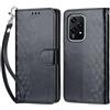 KENHONER Custodia per Honor 200 Lite Cover, Nero | Portafoglio in Pelle PU Retro, Antiurto Flip, Slot per Schede, Funzione Stand, Chiusura Magnetica