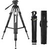 SMALLRIG SAMLLRIG Heavy Duty Treppiede in Lega di Alluminio, FreeBlazer Treppiede Video da 191cm / 75 con Testa Fluida, Regolazione dell'Altezza in un Unico Passaggio, Piastra QR a Doppia Modalità - 4163