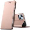 Verco Custodia per iPhone 14 Plus, custodia a libro in pelle PU, per Apple iPhone 14 Plus, 6,7 pollici, colore: oro rosa