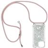 YuhooTech Custodia con Cordino per iPhone 13 Mini, Liquid Quicksand Cover con Collana Practical Stylish, Trasparente Silicone Glitter Liquido Antiscivolo Case per Cellulare Girocollo