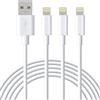 Mach Power Marchpower - Cavo Lightning certificato MFi per iPhone, confezione da 3 cavi da 1,8 m da Lightning a USB, per iPhone 11 Pro Max/Xs/Max/X/8Plus/7Plus/6S/iPad/iPod, colore: bianco